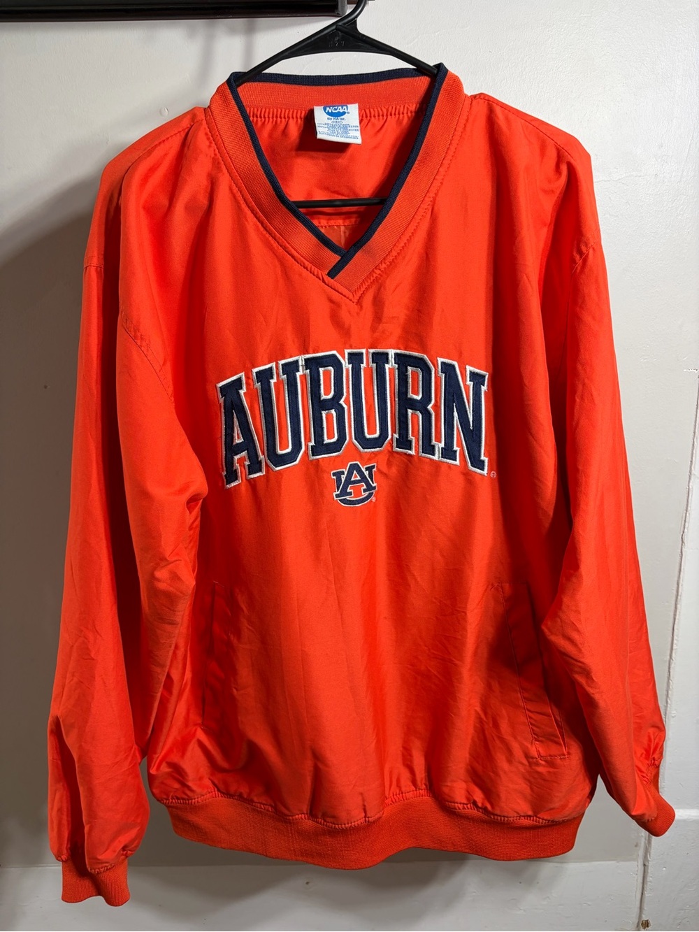 Vintage Auburn‎ Tigers NCAA Pullover Windbreaker Jacket Orange Navy Size M